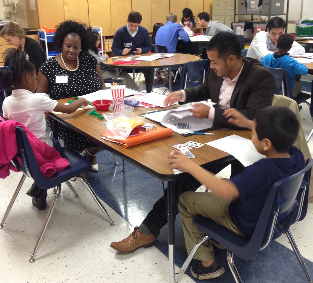 Heart Math Tutoring volunteers work with students at Winterfield Elementary.